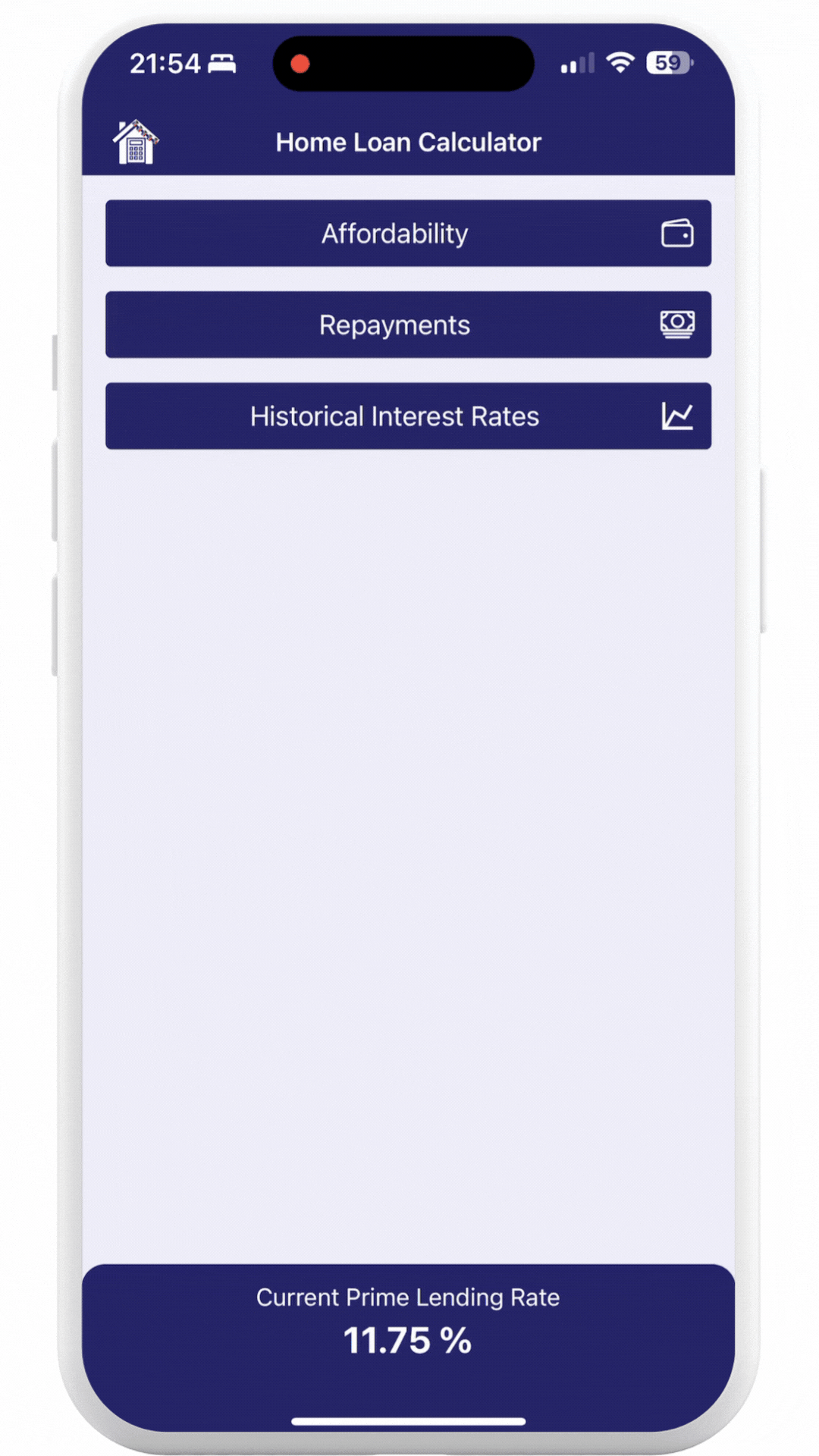 ZA Home Loan Calculator app gif